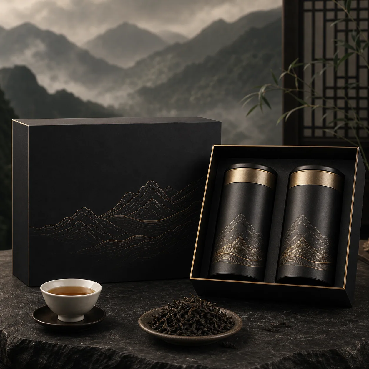 山川臻藏系列黑金茶礼盒